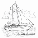 Realistic Sailboat at Sea Coloring Pages 4