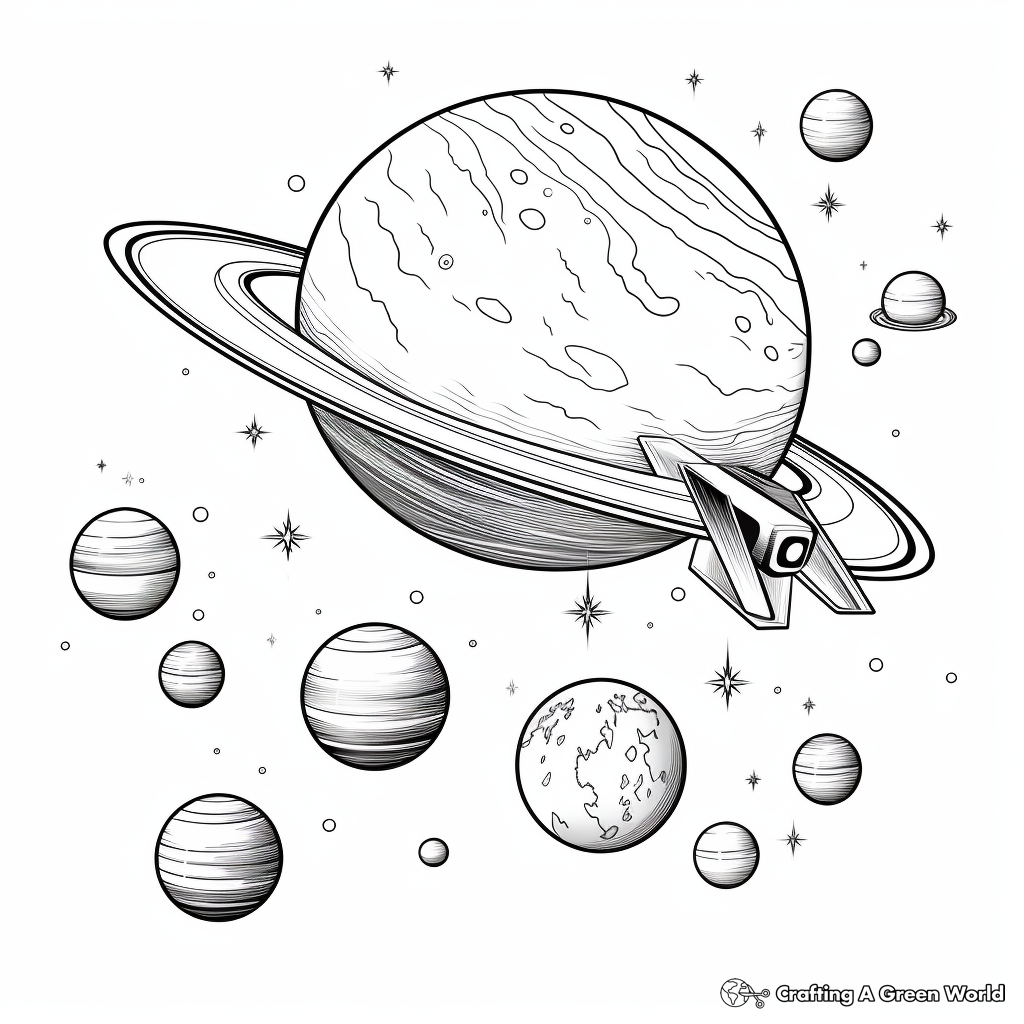 Realistic Satellite in Space Coloring Pages 2