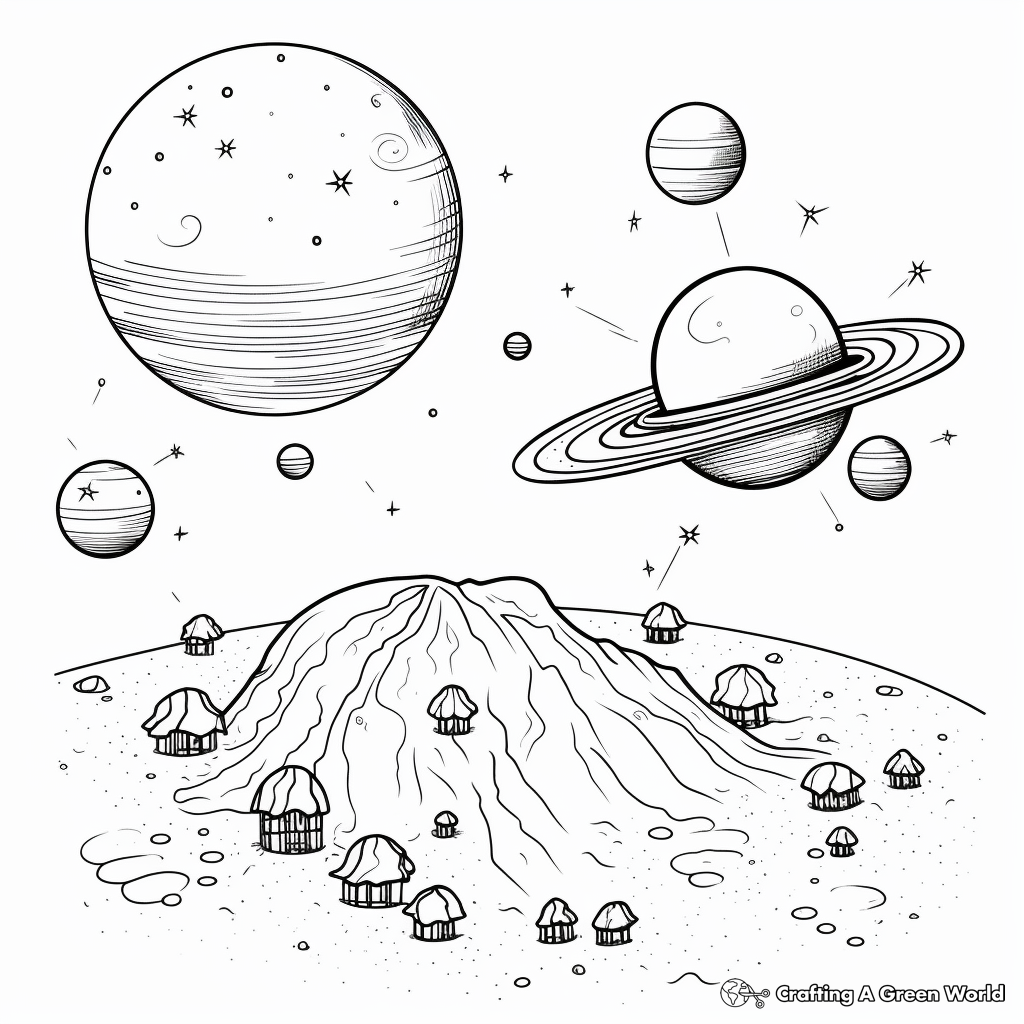 Realistic Satellite in Space Coloring Pages 3