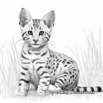 Realistic Savannah Cat Coloring Sheets 3
