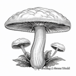 Realistic Shiitake Mushroom Coloring Pages for Children 2