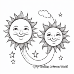 Realistic Sun and Full Moon Coloring Pages 2
