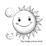Realistic Sun and Full Moon Coloring Pages 4
