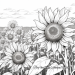 Realistic Sunflower Field Coloring Pages 4