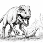 Realistic T Rex Hunting Coloring Pages 2