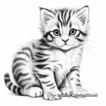 Realistic Tabby Kitten Coloring Pages 1