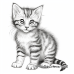 Realistic Tabby Kitten Coloring Pages 4