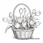 Realistic Tulips in a Basket Coloring Sheets 3