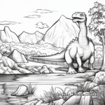 Realistic Volcano Dinosaur Habitat Coloring Pages 3