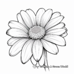 Realistic White Daisy Coloring Pages 3
