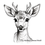 Realistic White-Tailed Deer Head Coloring Pages 3