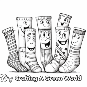 Crazy Socks Coloring Pages - Free &amp; Printable!