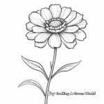 Realistic Zinnia Blossom Coloring Sheets 3