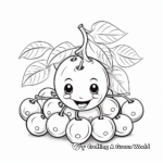 Red Cherry Coloring Pages for Kids 1