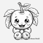 Red Cherry Coloring Pages for Kids 3