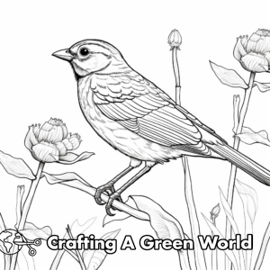 Red Winged Blackbird Coloring Pages - Free &amp; Printable!