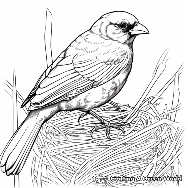 Red Winged Blackbird Coloring Pages - Free &amp; Printable!