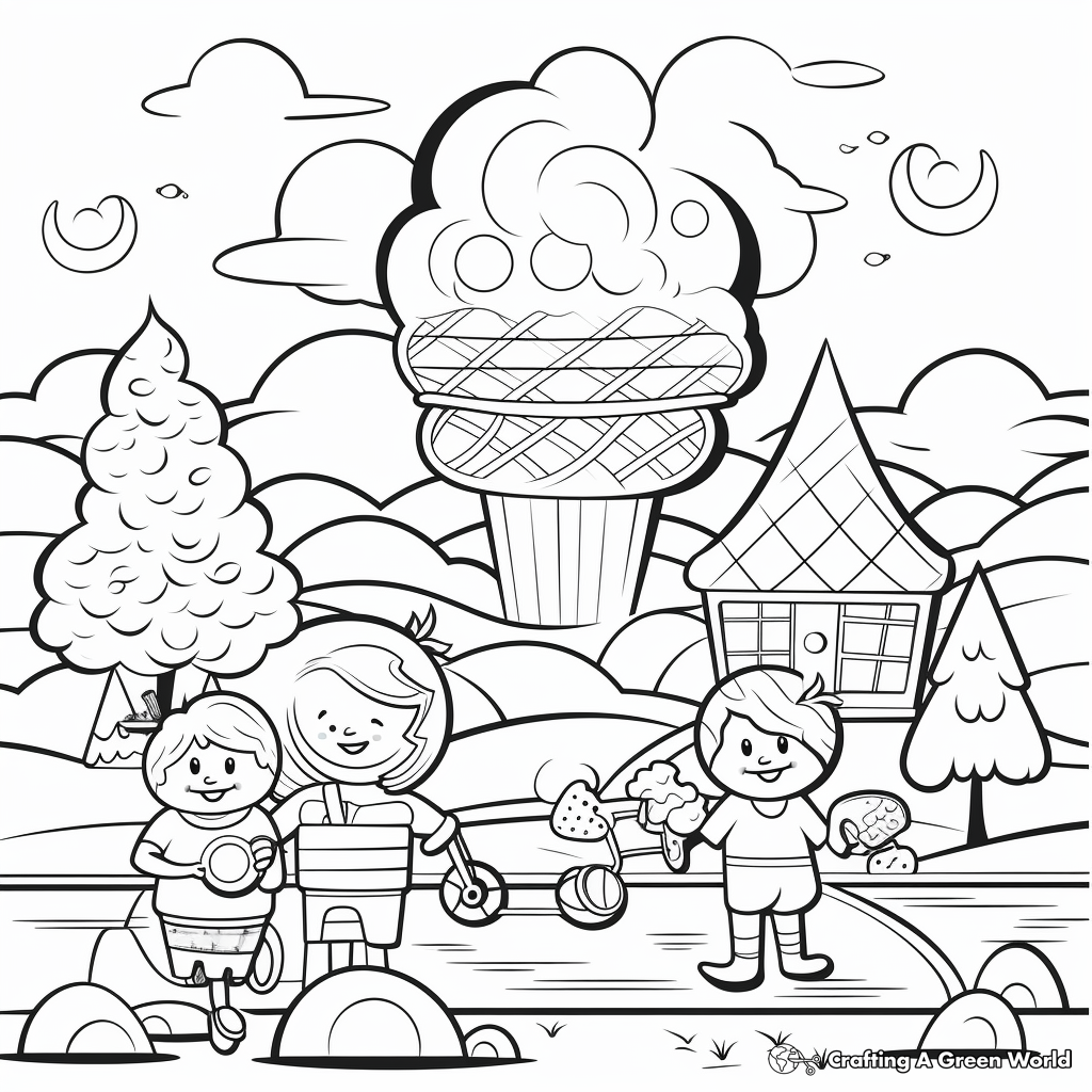 Refreshing Ice Cream Coloring Sheets 2