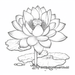 Refreshing Lotus in Rain Coloring Pages 2