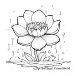 Refreshing Lotus in Rain Coloring Pages 4