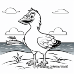 Relaxed Seagull on the Beach Coloring Pages 1