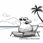 Relaxed Seagull on the Beach Coloring Pages 2