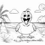 Relaxed Seagull on the Beach Coloring Pages 4
