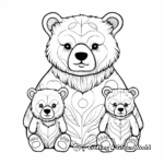Relaxing Bear Family Coloring Pages 1
