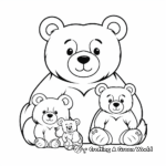 Relaxing Bear Family Coloring Pages 2