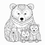 Relaxing Bear Family Coloring Pages 3