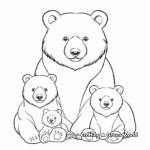Relaxing Bear Family Coloring Pages 4