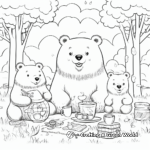 Relaxing Bear Family Picnic Coloring Pages 3
