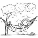 Relaxing Hammock Under the Sun Coloring Pages 1