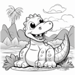 Relaxing Landscape of Dinosaurs Coloring Pages 3