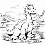 Relaxing Landscape of Dinosaurs Coloring Pages 4