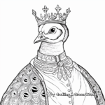 Renaissance Style Peacock Coloring Sheets 1