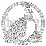 Renaissance Style Peacock Coloring Sheets 4
