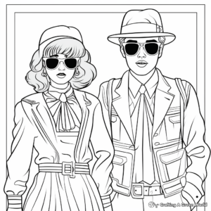 Retro 80's Fashion Coloring Pages 2