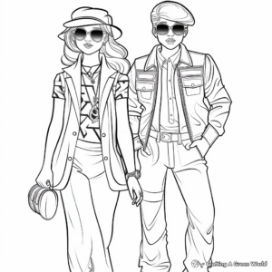 Retro 80's Fashion Coloring Pages 3