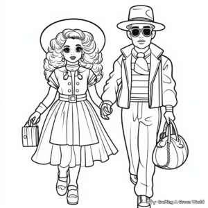 Retro 80's Fashion Coloring Pages 4