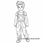 Retro Denim Overalls Coloring Pages for Teens 1