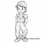 Retro Denim Overalls Coloring Pages for Teens 2
