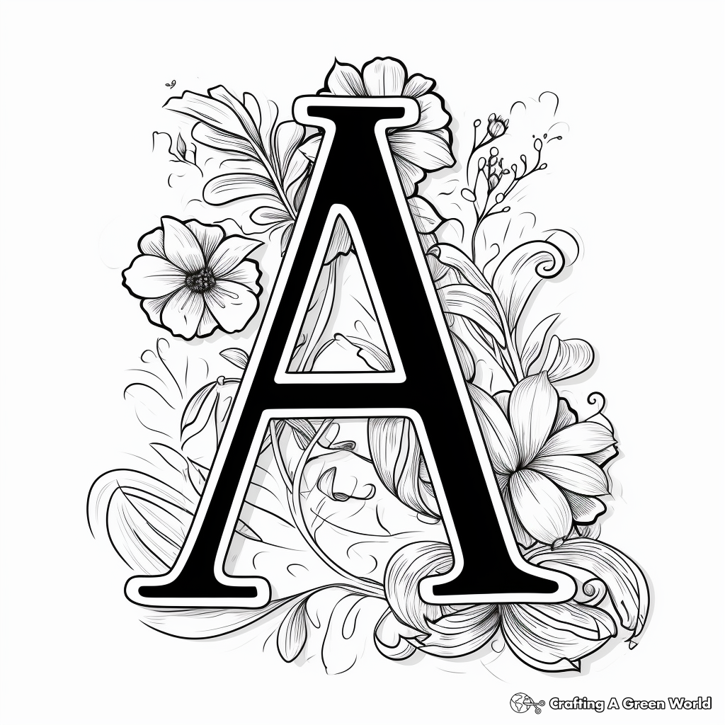 Retro Font Lowercase A Coloring Pages 2