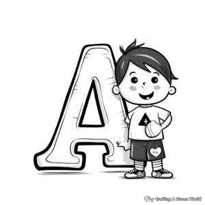 Retro Font Lowercase A Coloring Pages 3
