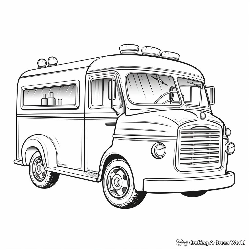 Retro Ice Cream Truck Coloring Pages 3