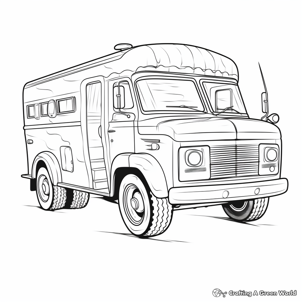 Retro Ice Cream Truck Coloring Pages 4