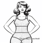 Retro Leotard Coloring Sheets for Nostalgic Adults 3