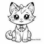 Retro Looking Cat With Vintage Bow Coloring Pages 2