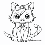 Retro Looking Cat With Vintage Bow Coloring Pages 4