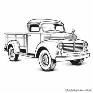 Retro Postal Delivery Truck Coloring Pages 1